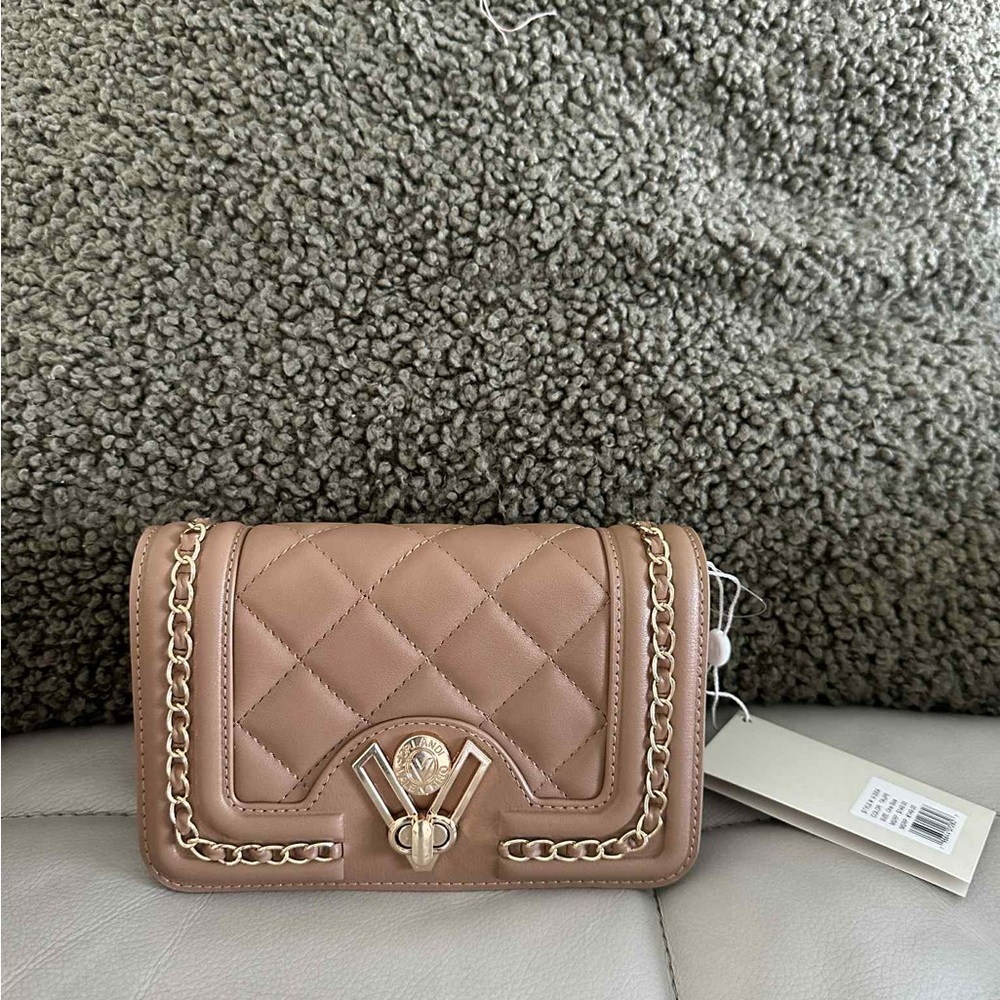 Valentino Orlandi Brown Quilted Crossbody Bag